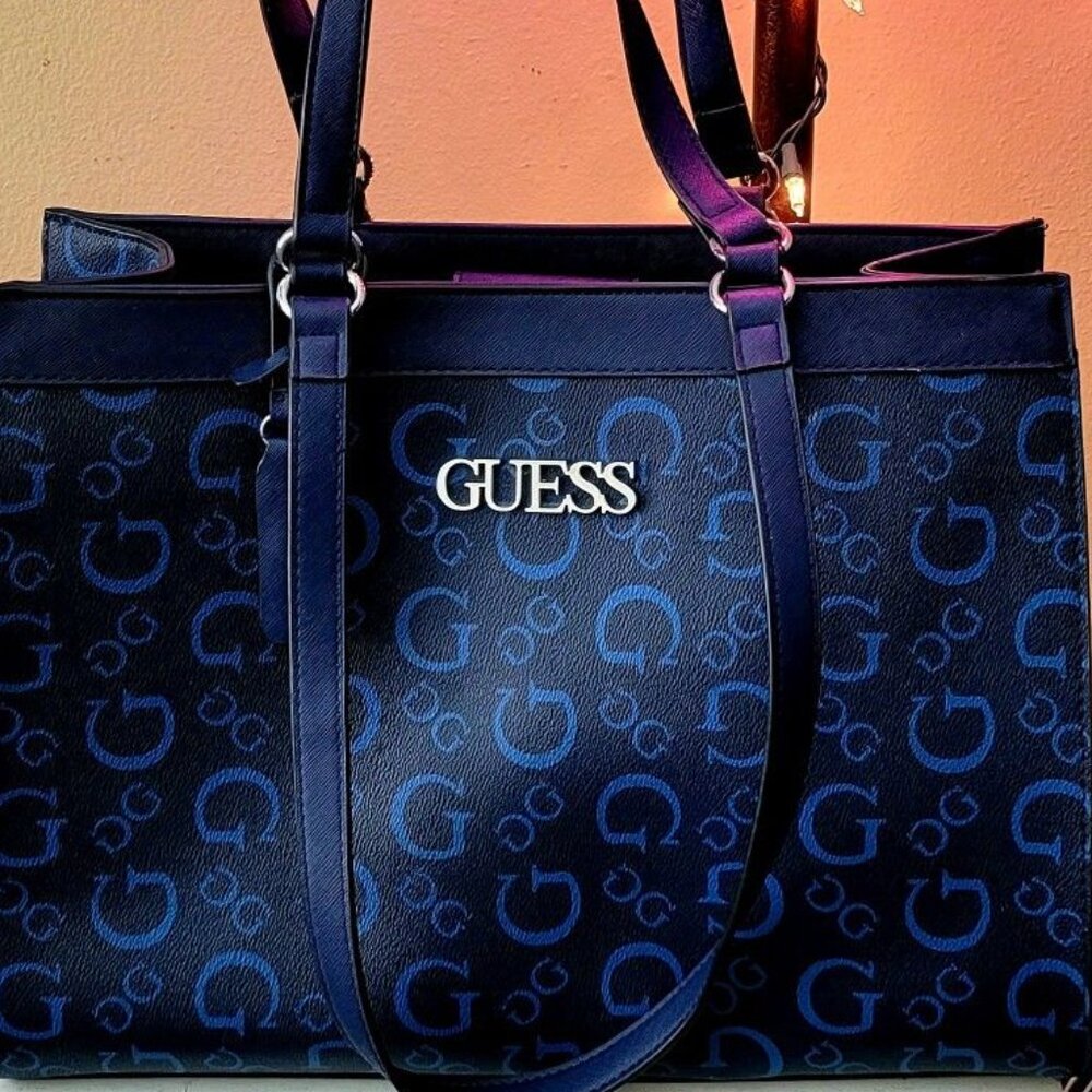 GUESS Women's Elian Satchel Purse Tote Handbag